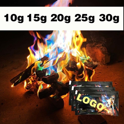 10g/25g نيران ملونة شعلات مسحوق نيران الحرائق نيران المخيمات الألعاب النارية النيران حيلة للتخييم في الهواء الطلق نزهات