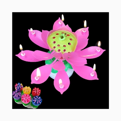 كعكة عيد الميلاد شمعة اللوتس تغني كعكة عيد الميلاد الألعاب النارية شمعة عيد الميلاد حفلة تدوير شمعة اللوتس